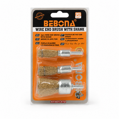 Bebona 3-Piece Wire End Brush Set with Shank