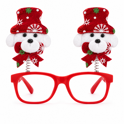 Red Christmas Novelty Glasses with Festive Characters | Mr Panda