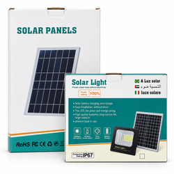 100W Solar LED Floodlight with Separate Solar Panel – Cool White