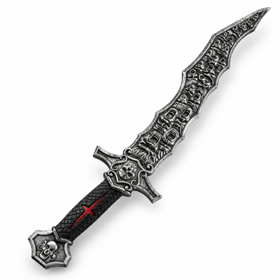 Fantasy Skull Blade Toy Sword – Silver and Black Costume Prop