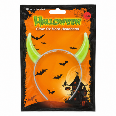 Glow-in-the-Dark Ox Horn Headband – Red