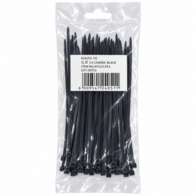 Black Cable Ties 3 x 150mm 50 Pack | Mr Panda
