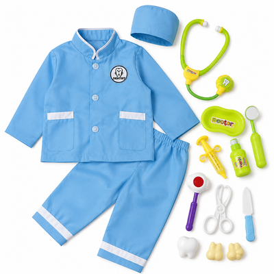 Kids Dentist Costume & Medical Play Set – Blue | Mr Panda