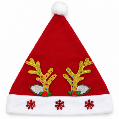 Christmas Santa Hat with Reindeer Antlers | Mr Panda
