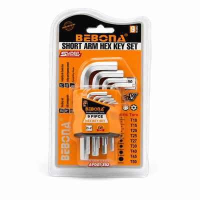 BEBONA 9-Piece Short-Arm Hex Key Set – Metric