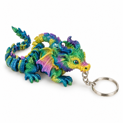 Assorted Colourful Dragon Keyring | Fantasy Keychain