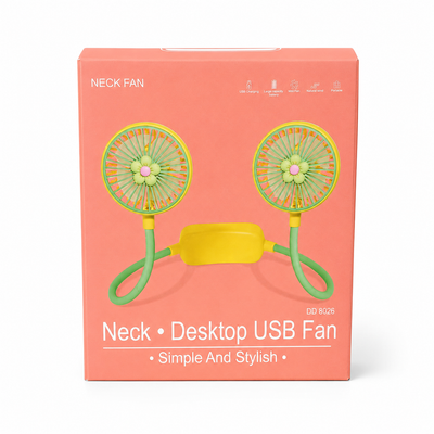 Rechargeable Dual-Head Neck & Desktop USB Fan