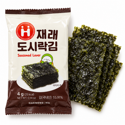 Haenong Korean Seasoned Laver Seaweed Snack 4g | Mr Panda