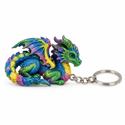 Assorted Colourful Dragon Keyring | Fantasy Keychain