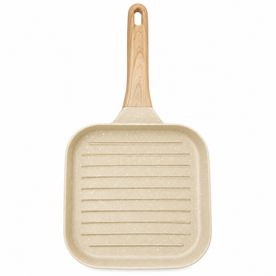 19cm Square Grill Pan – Cream | MrPanda