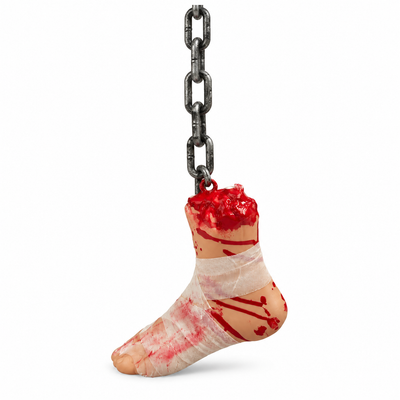 Halloween Hanging Bloody Severed Foot with Chain