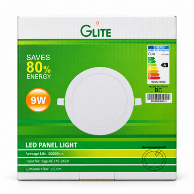 Glite 9W Round LED Panel Light 6500K Cool White
