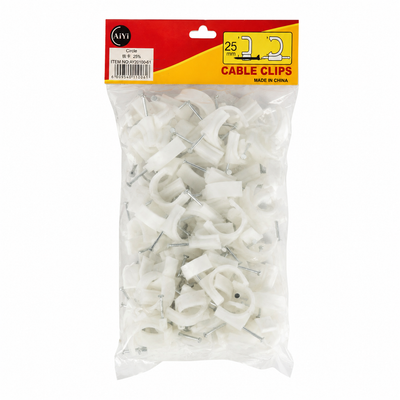 AIYI 25mm Circle Cable Clips – White Cable Fasteners