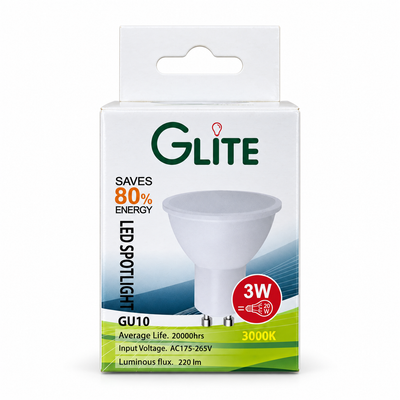 Glite 3W GU10 LED Spotlight Bulb – 3000K Warm White