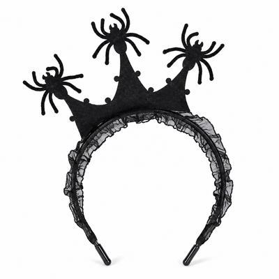 Halloween Black Spider Lace Headband – Spooky Costume Accessory