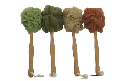 Long-Handled Mesh Bath Loofahs