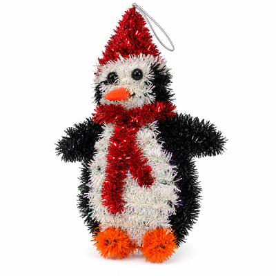 Christmas Tinsel Penguin Hanging Ornament | Mr Panda