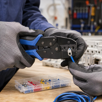 Ratchet Terminal Crimping Tool for Electrical Wiring