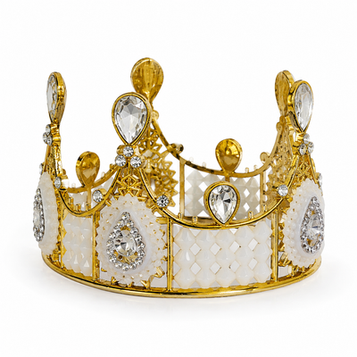 Gold and White Princess Costume Crown for Kids