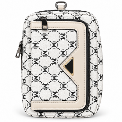 Patterned Multi-Compartment Crossbody Bag