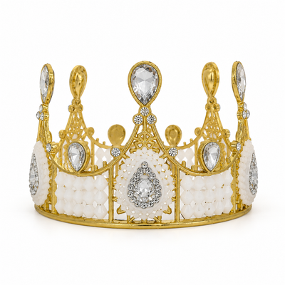Gold and White Princess Costume Crown for Kids