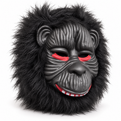 Black Gorilla Costume Mask with Faux Fur