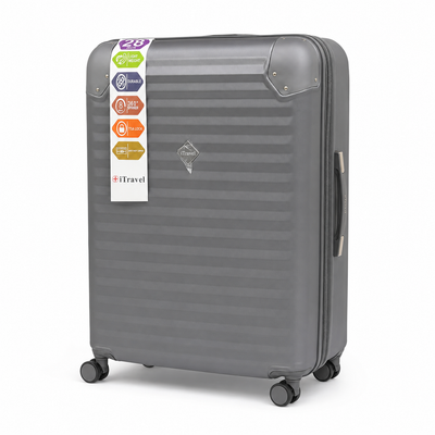 iTravel 28-Inch Hard-Shell Suitcase Grey | MrPanda