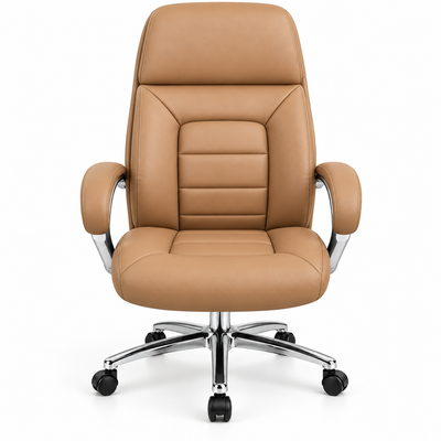 High-Back Padded Office Chair with Armrests | MrPanda