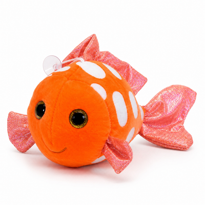Orange Clownfish Plush Toy with Shimmer Fins Product Introduction
