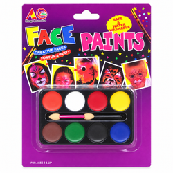 8-Colour Washable Face Paint Set with Applicator