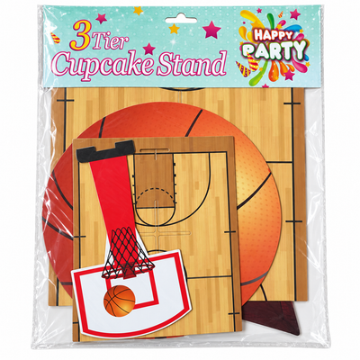 Basketball 3-Tier Cupcake Stand | Mr Panda