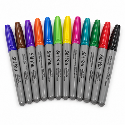 Shi You Fine Point Colour Marker Pens – 12 Pack | Mr Panda