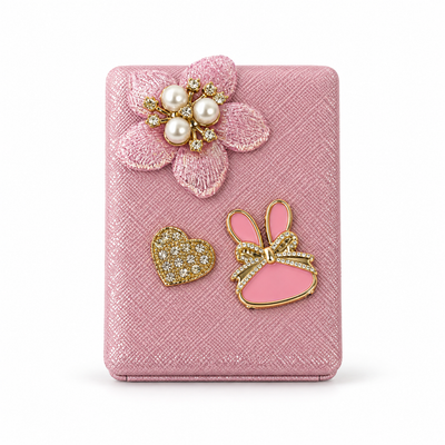 Pink Decorative Folding Compact Mirror | Mr Panda