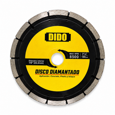 DIDO 180mm Segmented Diamond Cutting Disc – 22.2mm Bore