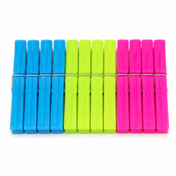 24-Piece Plastic Clothes Peg Set – Assorted Colours