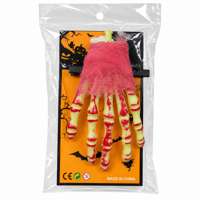 Halloween Skeleton Hand Hair Clip – Bloody Costume Accessory