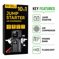 10-in-1 12V Diesel Jump Starter & Air Compressor