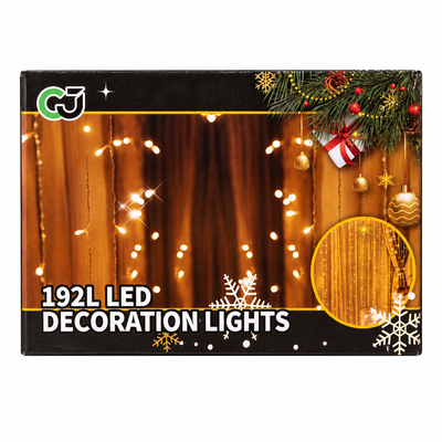 192 LED Curtain Lights Warm White 3m × 2m | MrPanda