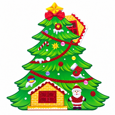 Christmas Tree Decoration with Santa & Glitter | Mr Panda