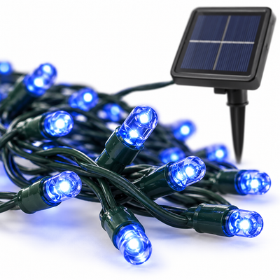 CJ 100 LED Blue Solar String Lights 10m | MrPanda