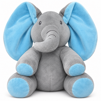 Grey and Blue Elephant Soft Plush Toy