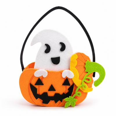 Halloween Felt Pumpkin & Ghost Treat Basket