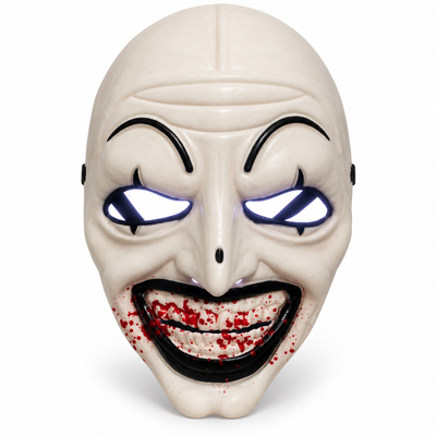 Scary LED Light-Up Halloween Mask – White Horror Costume Mask