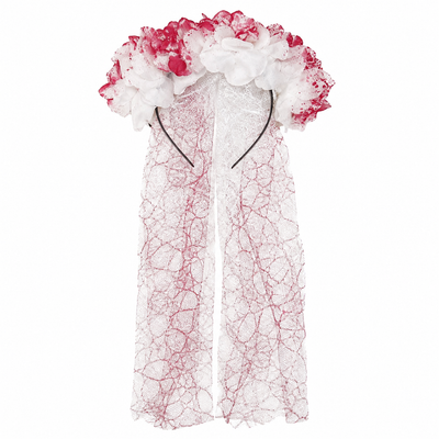 Halloween Bloody Rose Veil Headband