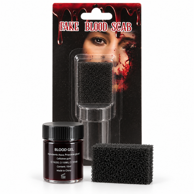 Halloween Fake Blood Scab Makeup Kit with Sponge
