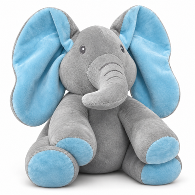 Grey and Blue Elephant Soft Plush Toy