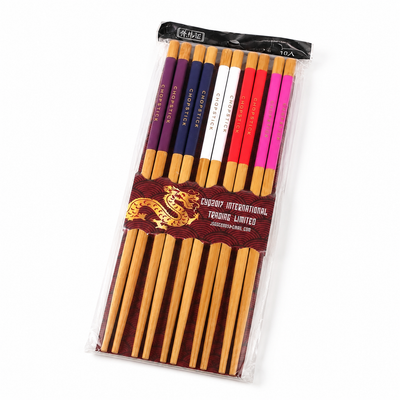 Cygery Reusable Bamboo Chopsticks – 10 Pairs Multicolour Set