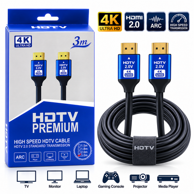 HDTV Premium High Speed HDMI 2.0 Cable 3m | 4K Ultra HD HDMI Cable