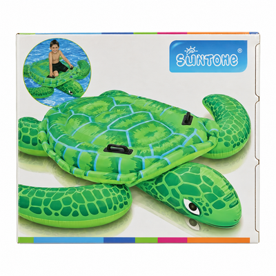 Suntone Inflatable Turtle Ride-On Pool Float with Handles | Mr Panda