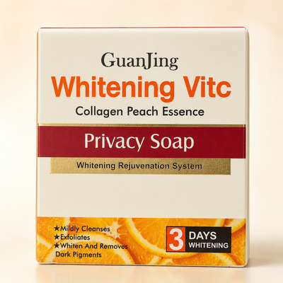GuanJing Whitening Vit C Collagen Peach Essence Privacy Soap